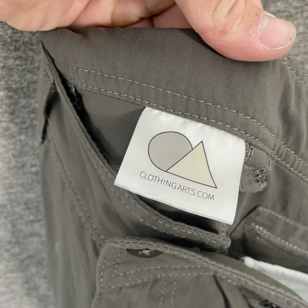 Clothing Arts P^cubed Pants Mens‎ 36x30 Gray Nylon Cargo Travel Pickpocket Proof